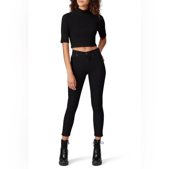 Reformation Black Serena High Skinny Crop Jeans Size 28 - Picture 1 of 12